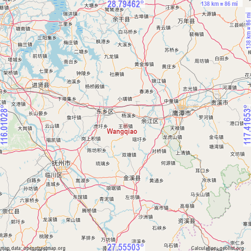 Wangqiao on map