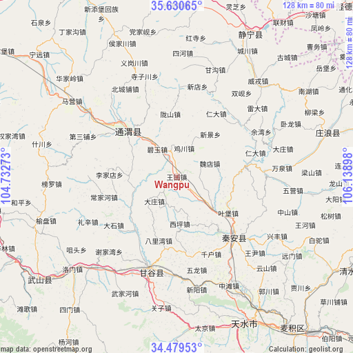 Wangpu on map