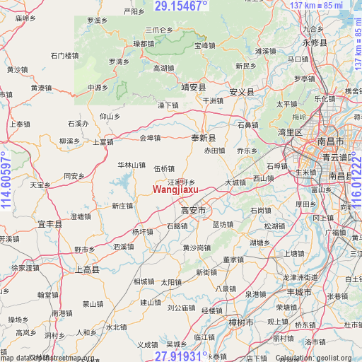 Wangjiaxu on map