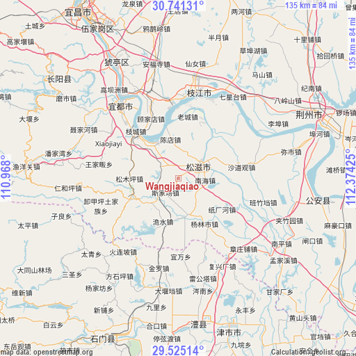 Wangjiaqiao on map