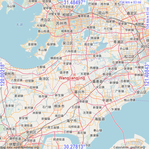Wangjiangjing on map