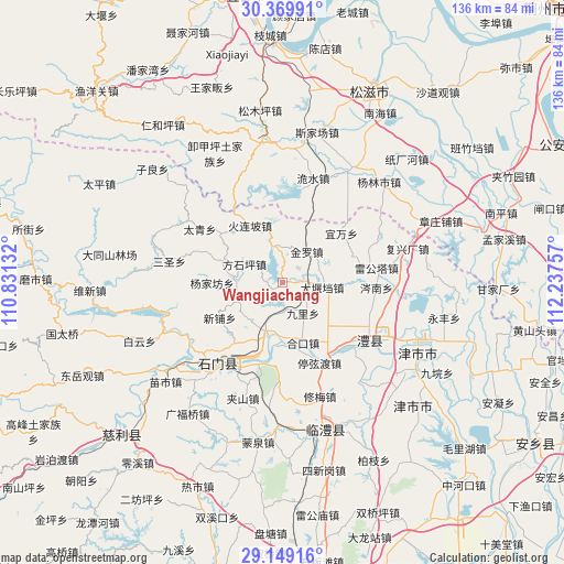 Wangjiachang on map