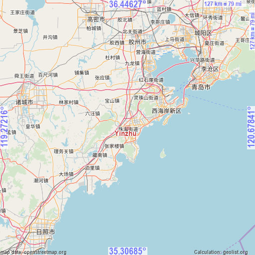 Yinzhu on map