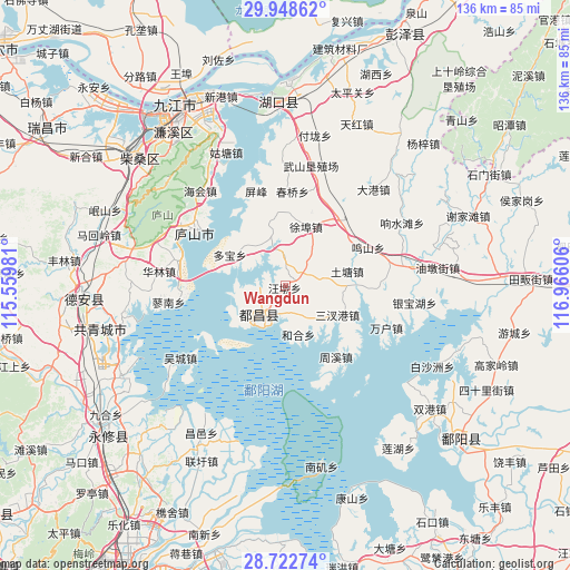 Wangdun on map