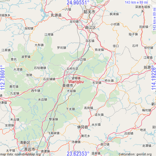 Wangbu on map