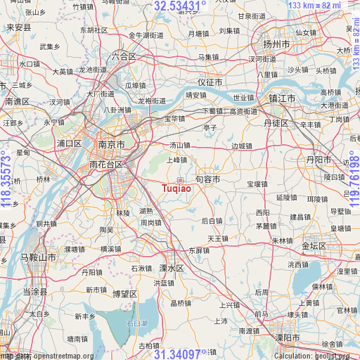 Tuqiao on map