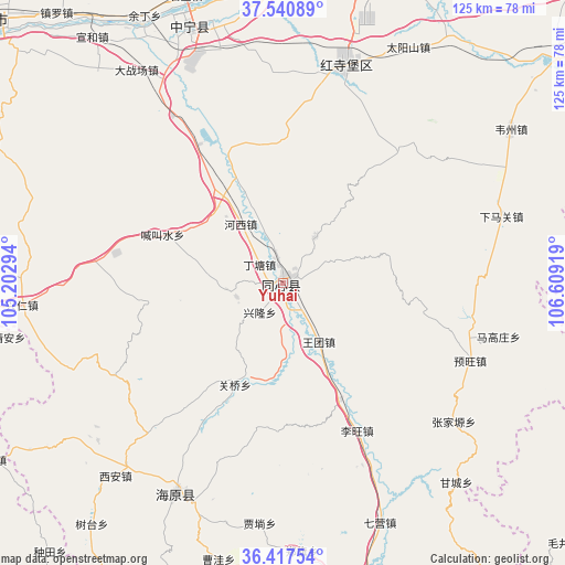 Yuhai on map