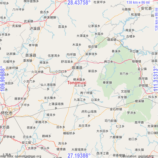 Tongmuxi on map