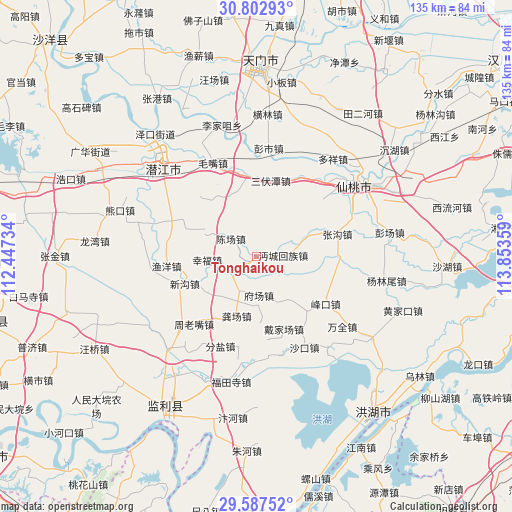 Tonghaikou on map