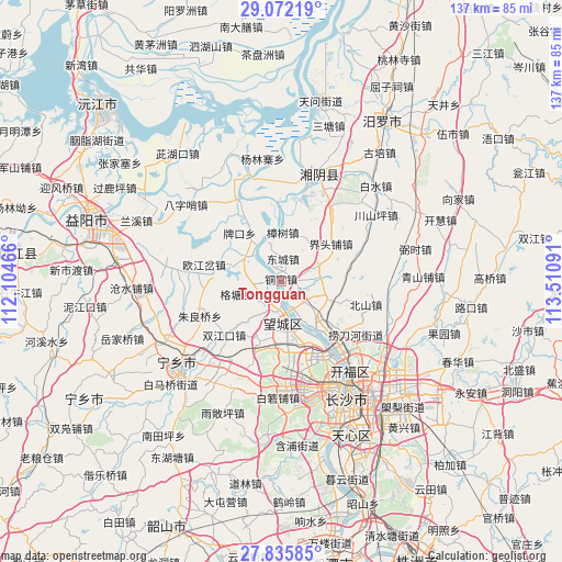 Tongguan on map