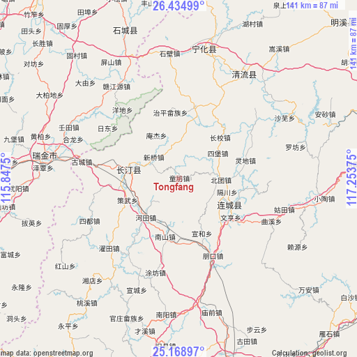 Tongfang on map