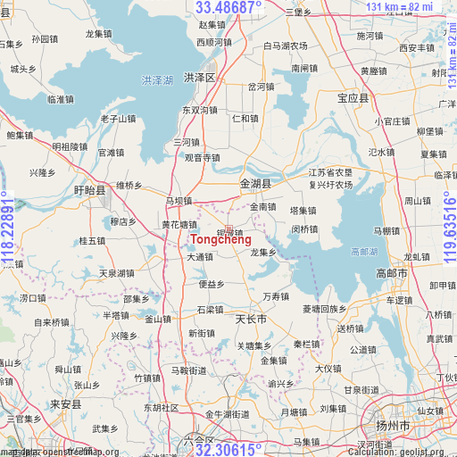 Tongcheng on map