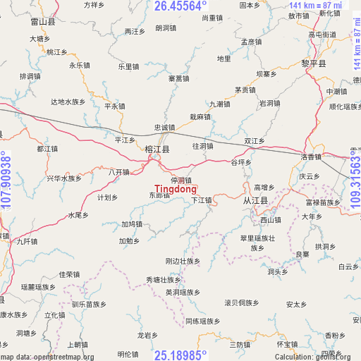 Tingdong on map