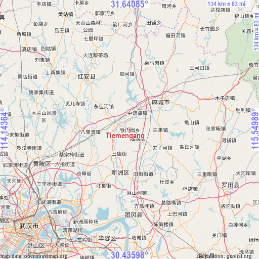 Tiemengang on map