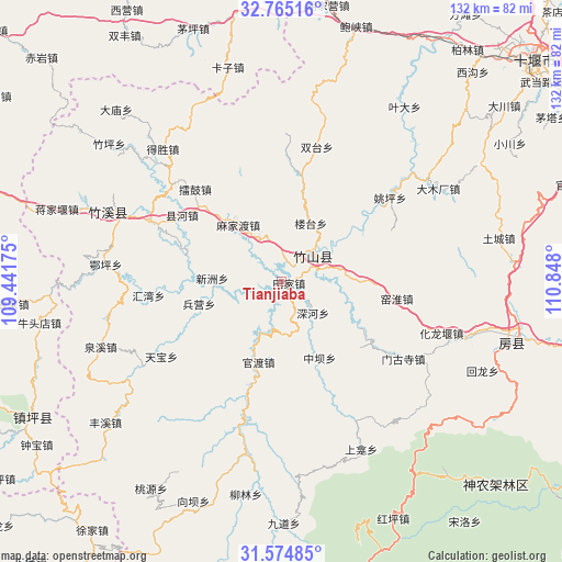 Tianjiaba on map