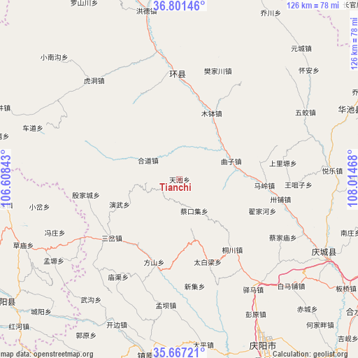 Tianchi on map