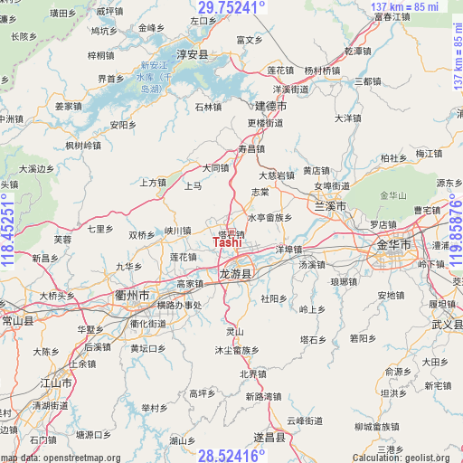 Tashi on map