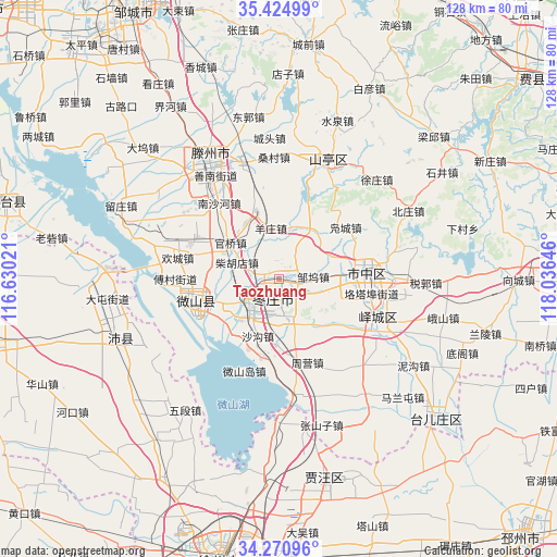Taozhuang on map