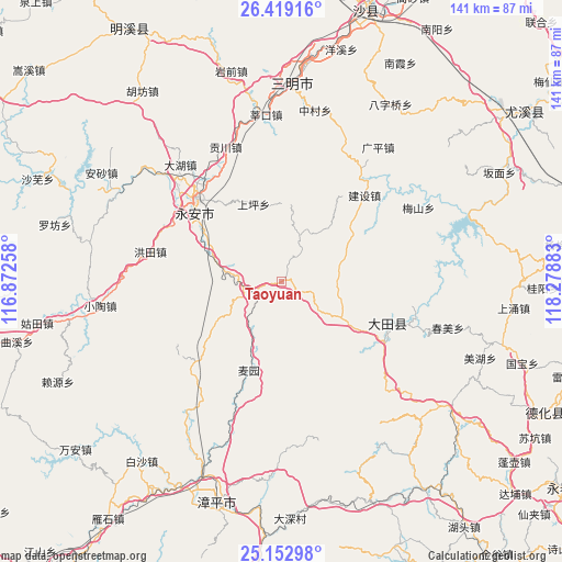 Taoyuan on map