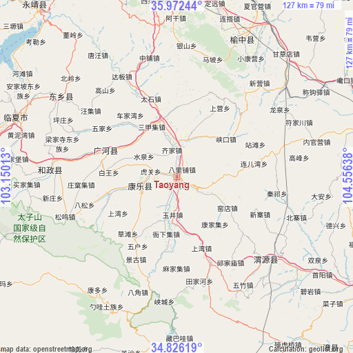 Taoyang on map