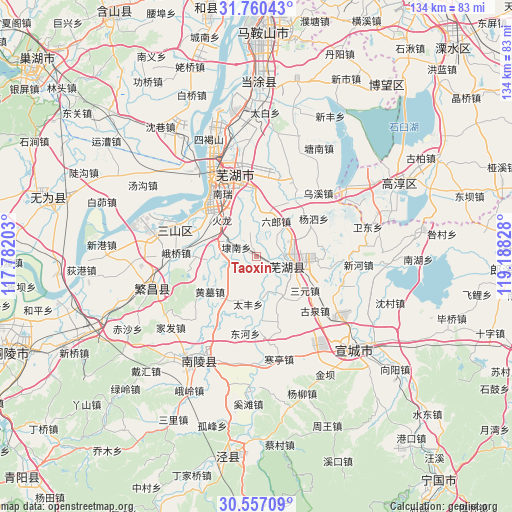 Taoxin on map