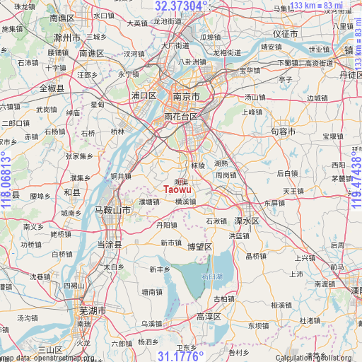 Taowu on map