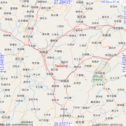 Taokeng on map