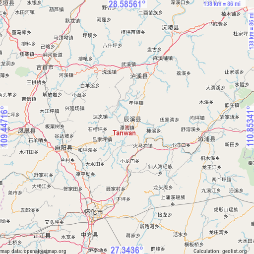 Tanwan on map