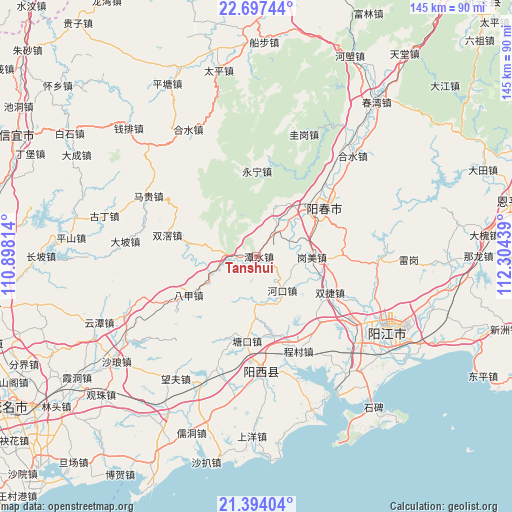 Tanshui on map