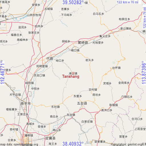 Tanshang on map