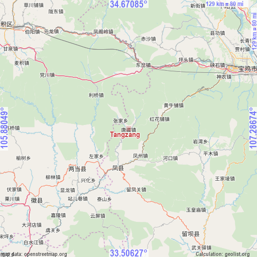 Tangzang on map