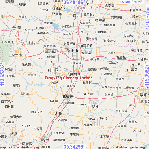 Tangyang Chengguanzhen on map