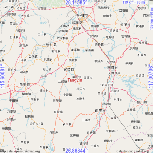 Tangyin on map