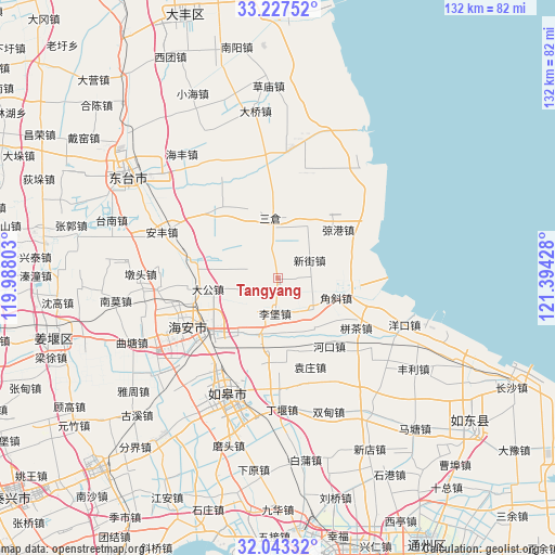 Tangyang on map