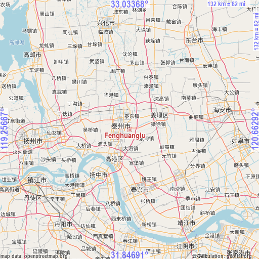 Fenghuanglu on map