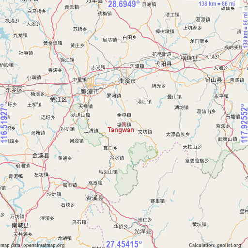 Tangwan on map