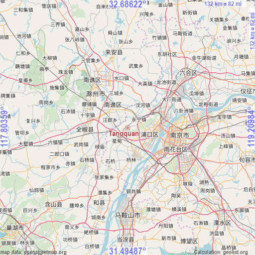 Tangquan on map