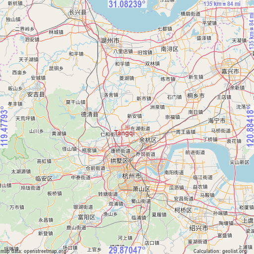 Tangqi on map