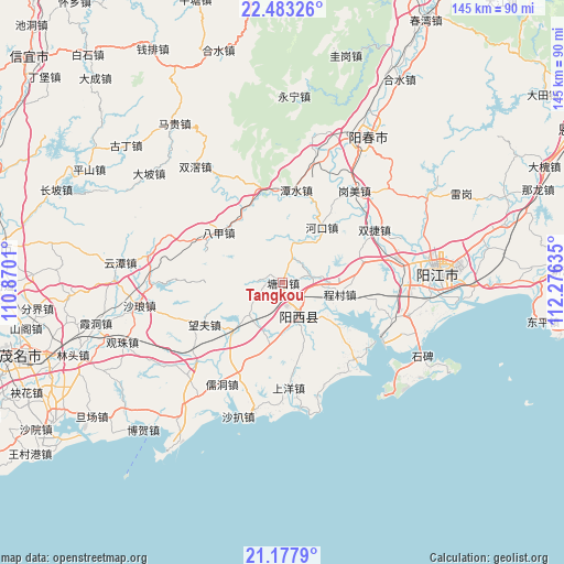 Tangkou on map