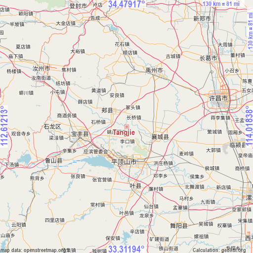 Tangjie on map