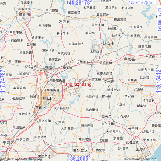 Tangjiazhuang on map