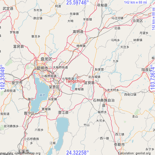 Tangchijie on map