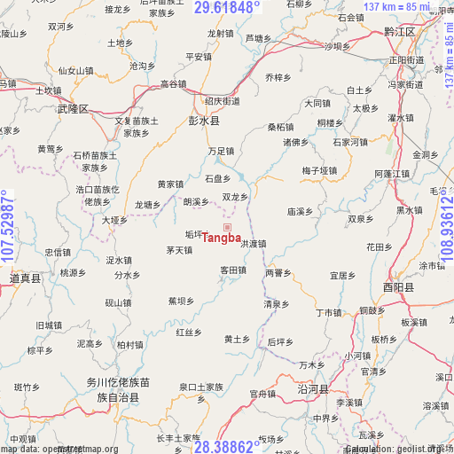 Tangba on map