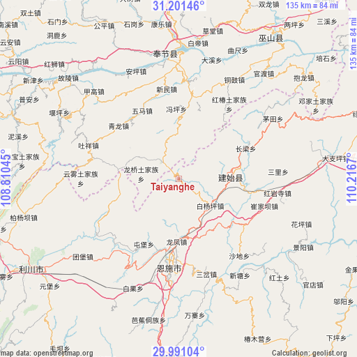 Taiyanghe on map