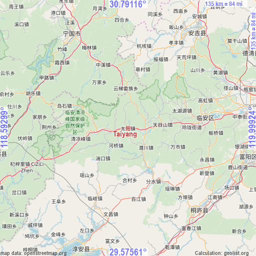 Taiyang on map