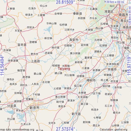 Taiyang on map