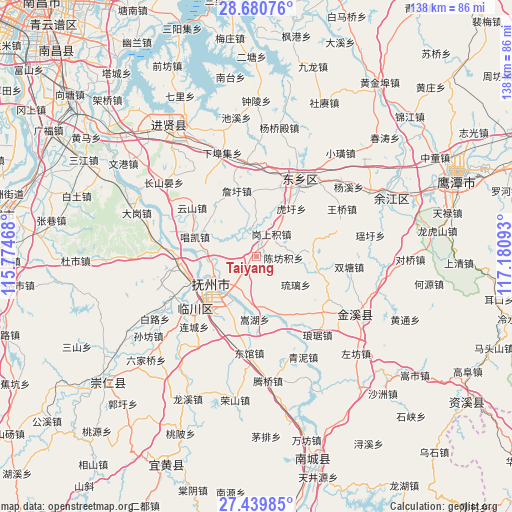 Taiyang on map