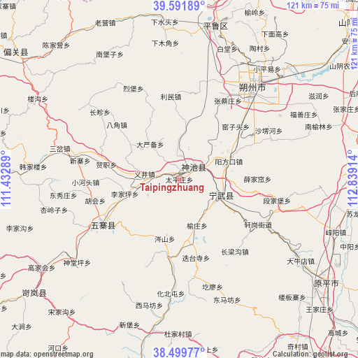 Taipingzhuang on map