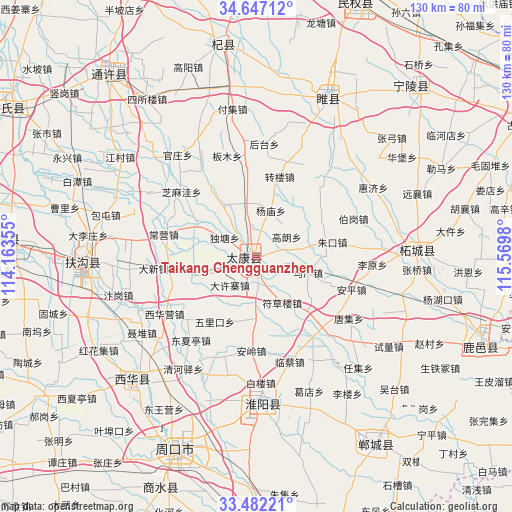 Taikang Chengguanzhen on map