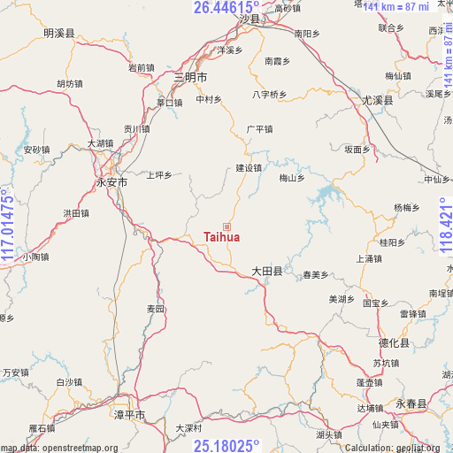 Taihua on map